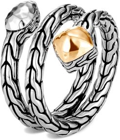 Classic Chain Hammered Wrap Ring