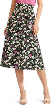 Avi Floral Print A-Line Skirt