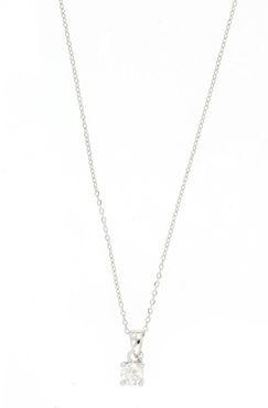 New Brand 10K White Gold Diamond Solitaire Pendant Necklace - 0.10 ctw at Nordstrom Rack