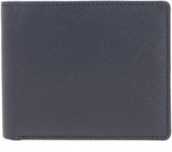 Saffiano Leather Slim Billfold Wallet - Blue