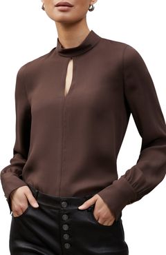 Imogen Double Silk Georgette Keyhole Blouse