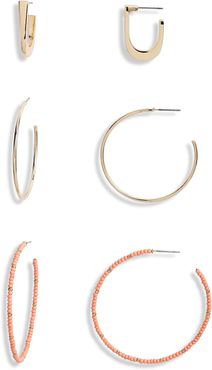 Set Of 3 Assorted Hoop Earrings