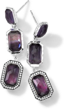 Ippolita Sterling Silver Stella Rectangular Earrings in Amethyst over Black Shell with Diamonds at Nordstrom Rack