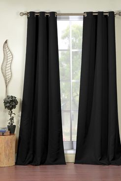 Duck River Textile Steyna Solid Blackout Curtain Set - Black at Nordstrom Rack