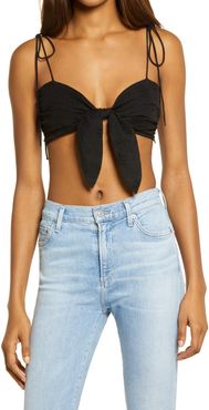 Broderie Anglaise Tie Front Bandeau Top