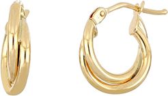 14K Gold Overlap Hoop Earrings