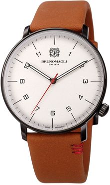 Bruno Magli Men's Roma Moderna Leather Strap Watch, 43mm at Nordstrom Rack