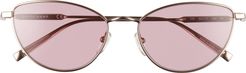 55mm Oval Sunglasses - Rose Gold/ Lilac