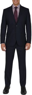 Kenneth Cole Reaction Navy Shadow Check Two Button Notch Lapel Performance Slim Fit Suit at Nordstrom Rack
