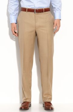 Flat Front Wool Trousers