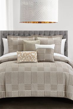 Chic Home Bedding Jodey Chenille Varied Geometric Patterns Design King Comforter Set - Beige - 6-Piece Set at Nordstrom Rack