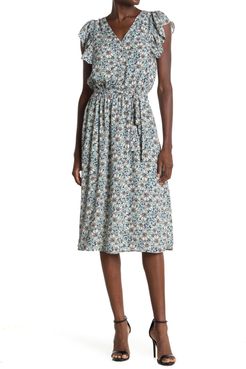 DR2 by Daniel Rainn Flutter Sleeve Midi Dress at Nordstrom Rack