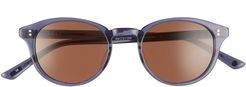 Spencer 48mm Polarized Round Sunglasses - Indigo Blue