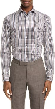 Classic Fit Plaid Cotton & Linen Button-Up Shirt