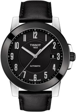 Tissot Men's Gentleman Automatic Leather Strap Watch, 44mm at Nordstrom Rack