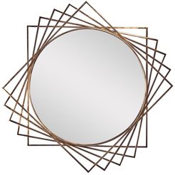 Willow Row Large Gold Square Layered Metal Frame Wall Mirror With Round Center - 41.5" X 41.5" at Nordstrom Rack