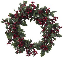 NEARLY NATURAL Red 24" Holly Berry Wreath at Nordstrom Rack
