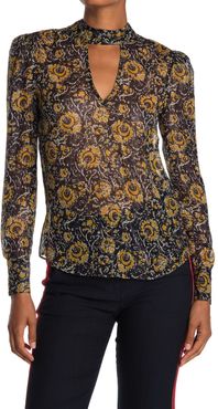 VERONICA BEARD Wade Floral Metallic Cutout Blouse at Nordstrom Rack