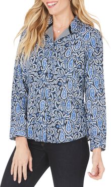Rhonda Midnight Paisley Button-Up Shirt