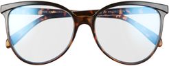 58mm Blue Light Blocking Square Glasses - Brown Tort