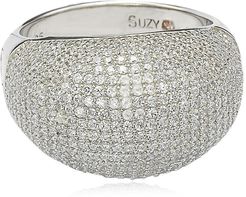 Suzy Levian Sterling Silver Pave Dome CZ Ring at Nordstrom Rack