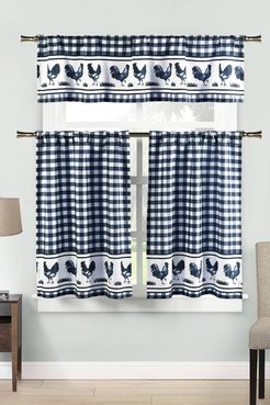 Duck River Textile Hellen Checker Kitchen Curtain & Tier Set - Navy/White at Nordstrom Rack