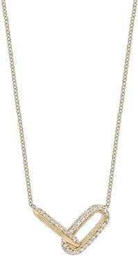 Pave Diamond Linked Ovals Pendant Necklace