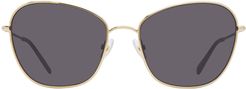 Lilly 57mm Butterfly Sunglasses - Light Gold/ Grey