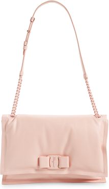 Viva Bow Puffy Leather Shoulder Bag - Pink