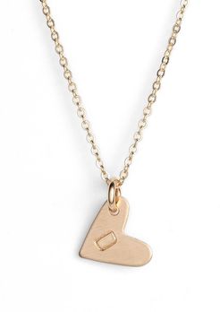 14K-Gold Fill Initial Mini Heart Pendant Necklace