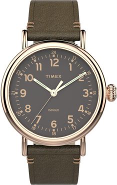 Timex Standard Leather Strap Watch, 40mm
