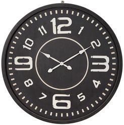 Willow Row Oversized Round Black & White Wood Wall Clock - 39.5" X 39.5" at Nordstrom Rack
