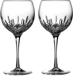 Lismore Essence Set Of 2 Lead Crystal Balloon Wine Glasses