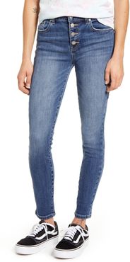 Button Fly Skinny Jeans