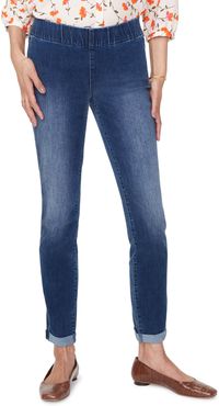 Pull-On Rolled Cuff Skinny Ankle Jeans