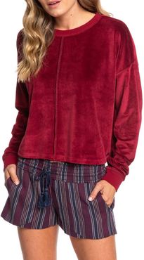 Crystal Cove Crop Velour Pullover