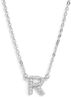 Delicate Cubic Zirconia Initial Pendant Necklace