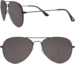 Cruz 43mm Aviator Sunglasses - Black/ Grey