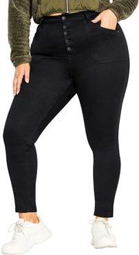 Plus Size Women's City Chic Strut It Out High Waist Ankle Skinny Jeans