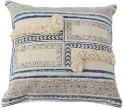 Willow Row Fringed Boho Square Throw Pillow - Beige - 20" x 7" x 20" at Nordstrom Rack
