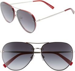 Gloria2 59mm Aviator Sunglasses - Red/ Silver