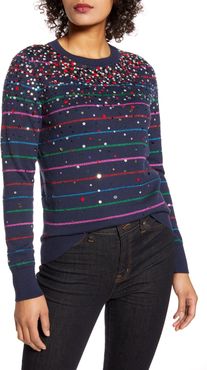 Halogen X Atlantic-Pacific Confetti Metallic Stripe Sweater at Nordstrom Rack