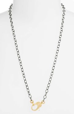 Jane Basch Pave Diamond Clasp Long Chain Necklace