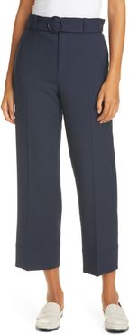 Enamel Ring Belted Ankle Pants