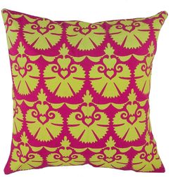 DIVINE HOME Magenta & Lime Fan Throw Pillow - 20"x20" at Nordstrom Rack