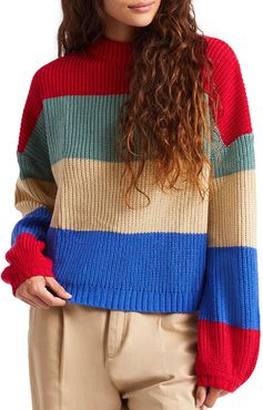 Madero Stripe Mock Neck Sweater