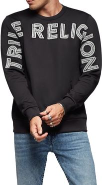 True Religion Contrast Logo Crew Neck Sweatshirt at Nordstrom Rack
