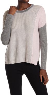 AMICALE Cashmere Colorblock Crew Neck Sweater at Nordstrom Rack
