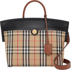 Small Society Vintage Check Top Handle Bag - Beige