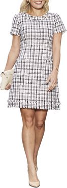 Cap Sleeve Tweed Shift Dress